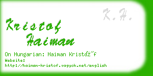 kristof haiman business card